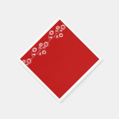Napkins, rot-weiße Blüte Serviette (Ecke)