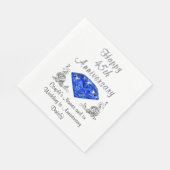 Napkins, Sapphire, personalisiert 45 Jahre alt Serviette (Ecke)