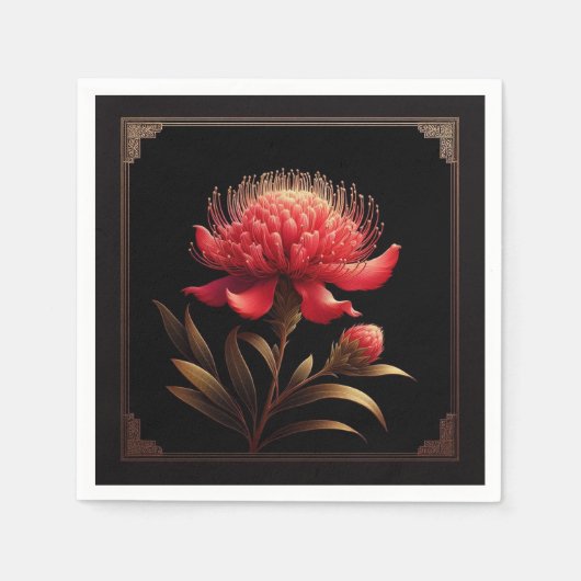 Napkins Serviette Waratah Fauna Flora (Vorderseite)