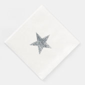 Napkins - Silberner Glitzer Star Serviette (Ecke)