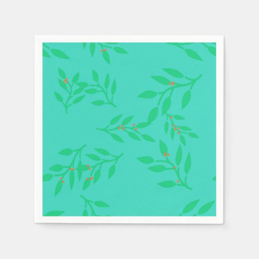 Napkins von Berries und Blätter auf blauem Hinterg Serviette (Vorderseite)