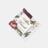 Napkins Wedding Bloom Floral Blume Butterfly Serviette (Ecke)