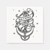 Napkins Wedding Names Anchor Tattoo Traditionelle Serviette (Vorderseite)