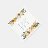 Napkins Wedding Names Orange Floral Citrus Serviette (Ecke)