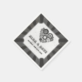 Napkins Wedding Steampunk Wedding Hearts Cogs Serviette (Ecke)
