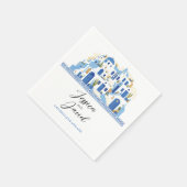 Napkins Wedes Names Santorini Griechenland Blau We Serviette (Ecke)