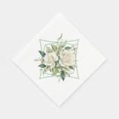 Napkins-White Roses Serviette (Ecke)