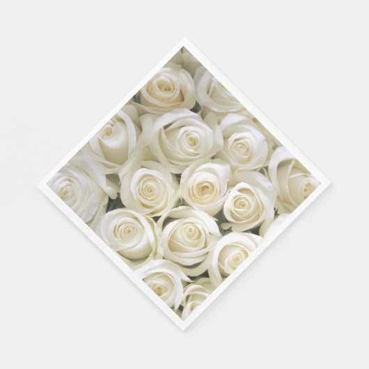 Napkins-White Roses Serviette (Ecke)