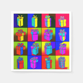 Napkins zum Geburtstag mit verschenkten Geschenken Serviette