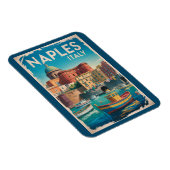 Naples Bay Italy Illustration Travel Art Vintage Magnet (Rechte Seite)