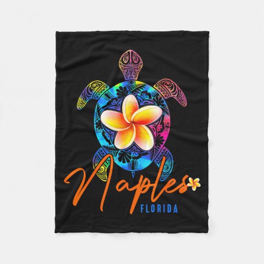 Naples Florida Sea Turtle Tie Dye Trocal Vacation  Fleecedecke (Vorderseite)