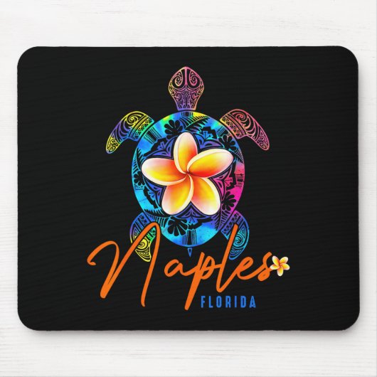 Naples Florida Sea Turtle Tie Dye Trocal Vacation Mousepad (Vorne)