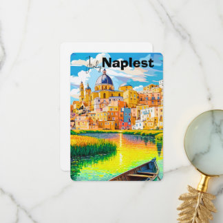 Naples Italy Travel Postcard, Naples Travel Art, I Dankeskarte
