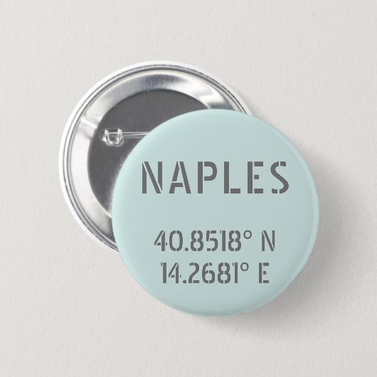 Naples Latitude and Longitude Coordinates  Button (Vorne & Hinten)