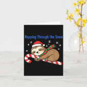 Napng Through The Snow Christmas Sloth Candy Cane Karte (Gelbe Blume)