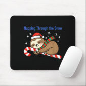 Napng Through The Snow Christmas Sloth Candy Cane Mousepad (Mit Mouse)