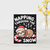 Napng Through The Snow Funny Sloth Candy Cane Xmas Karte (Gelbe Blume)