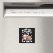 Napng Through The Snow Funny Sloth Candy Cane Xmas Magnet (In Situ (Geschirrspüler))