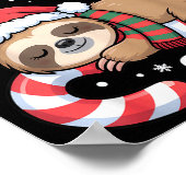 Napng Through The Snow Funny Sloth Candy Cane Xmas Poster (Ecke)