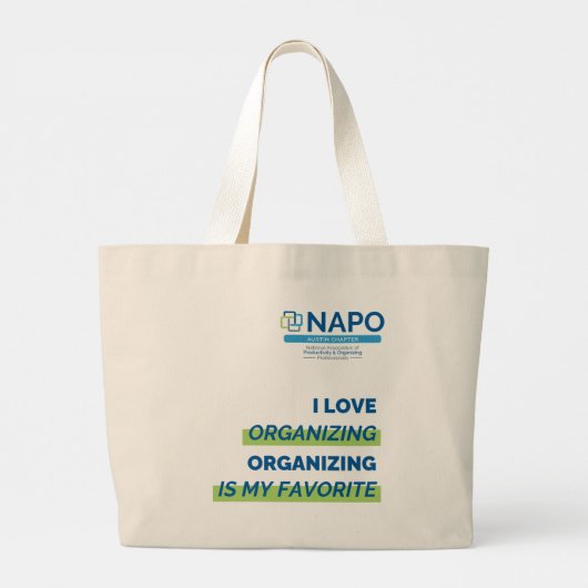 NAPO Austin - I Liebe Organisieren Tote Bag Jumbo Stoffbeutel (Rückseite)
