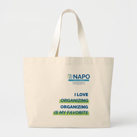 NAPO Austin - I Liebe Organisieren Tote Bag Jumbo Stoffbeutel (Vorne)