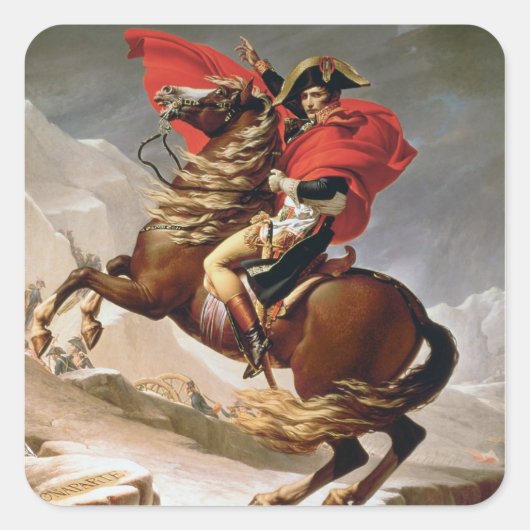 Napoleon, Alpenüberquerung, c.1800 (Öl auf Leinwan Quadratischer Aufkleber (Vorderseite)