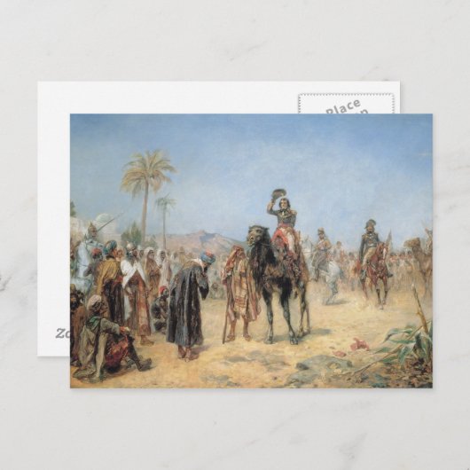 Napoleon Ankunft in einer ägyptischen Oase (Öl auf Postkarte (Vorne/Hinten)