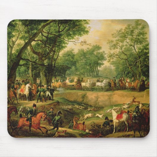 Napoleon auf einer Jagd im Compiegne Wald, 1811 Mousepad (Vorne)