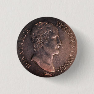Napoleon Bonaparte 1802 Silbermünze Button