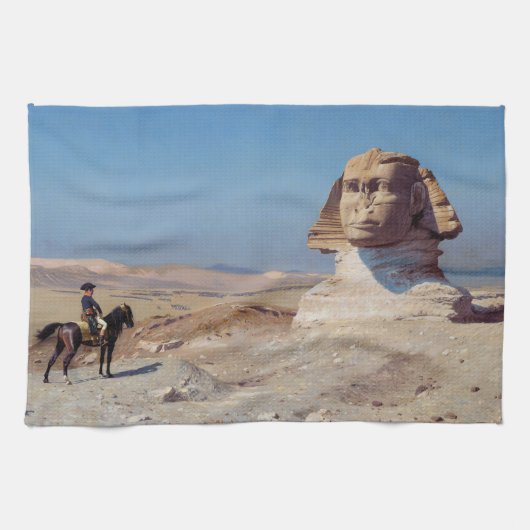 Napoleon Bonaparte Before the Sphinx (von Gérôme) Geschirrtuch (Horizontal)