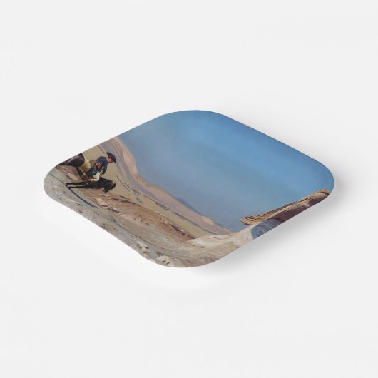 Napoleon Bonaparte Before the Sphinx (von Gérôme) Pappteller (Gewinkelt)