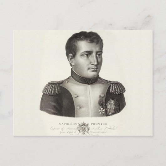 Napoleon Bonaparte Elegante Antique Gravur Postkarte (Vorderseite)