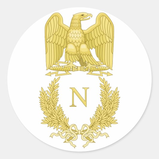 Napoleon Bonaparte Emblem Runder Aufkleber (Vorderseite)