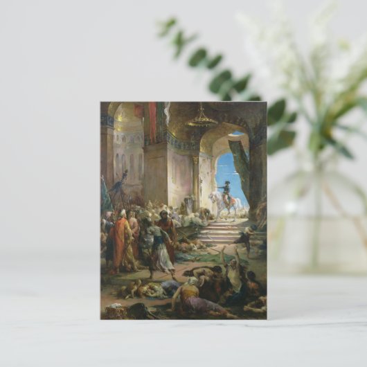 Napoleon Bonaparte in der Großen Moschee in Kairo Postkarte (Stehend Vorderseite)