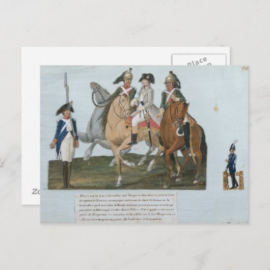 Napoleon Bonaparte und der Varsovian Sentry Postkarte (Vorne/Hinten)