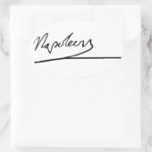 Napoleon Bonaparte Unterschrift Ovaler Aufkleber (Tasche)