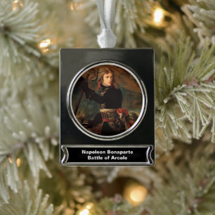 Napoleon Bonapartes Aufruf in der Schlacht bei Arc Banner-Ornament Silber