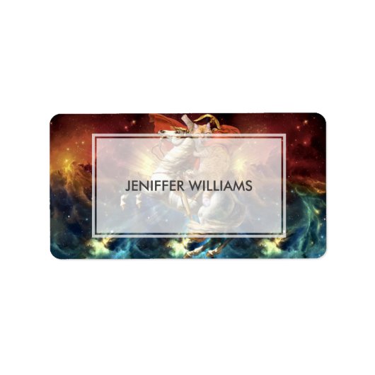 Napoleon Cat im Weltraum Adressaufkleber (Vorne)