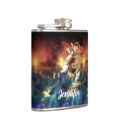 Napoleon Cat im Weltraum Flachmann (Rechts)