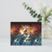 Napoleon Cat im Weltraum Postkarte (Stehend Vorderseite)