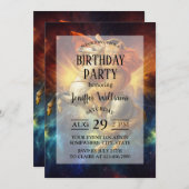 Napoleon Cat Riding Horse Through Galaxy           Einladung (Vorne/Hinten)