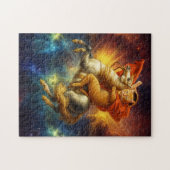 Napoleon Cat Riding Horse Through Galaxy           Puzzle (Horizontal)