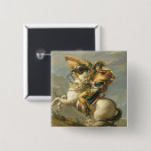 Napoleon, der die Alpen beim Bernhardiner Button (Vorne & Hinten)