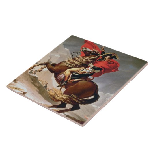 Napoleon, der die Alpen, c.1800 (Öl, überquert auf Fliese (Seite)