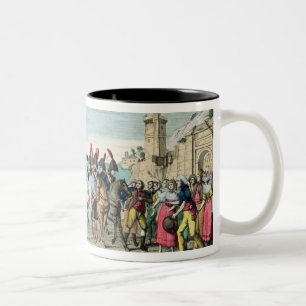 Napoleon, der für Golf Juan, am 1. März 1815 Zweifarbige Tasse