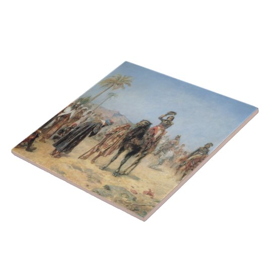 Napoleon, der in einer Ägypter-Oase ankommt (Öl Fliese (Seite)