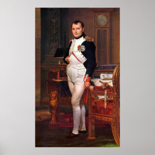 Napoleon, der in seiner Studie aufwirft Poster