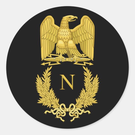Napoleon Emblem Runder Aufkleber (Vorderseite)