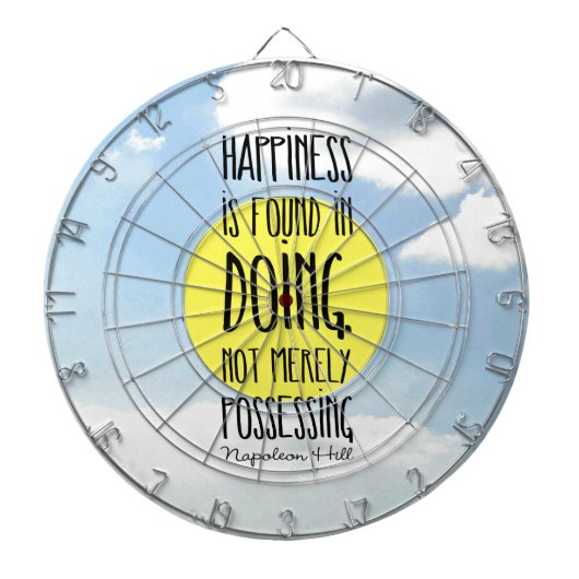 Napoleon-Hügelzitat, "Glück wird gefunden beim Dartscheibe (vorne)