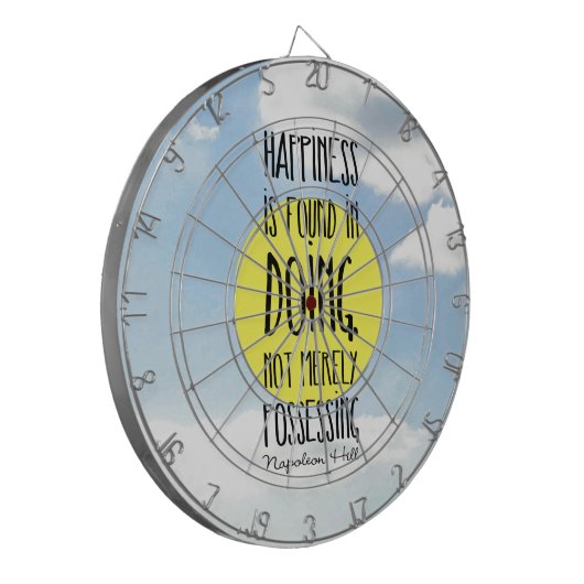 Napoleon-Hügelzitat, "Glück wird gefunden beim Dartscheibe (Vorderseite Links)